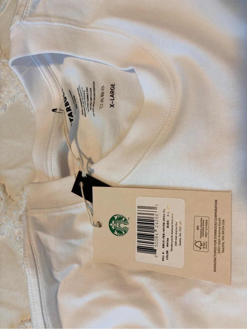 Starbucks Beige Athletic Shorts with Pink Logo